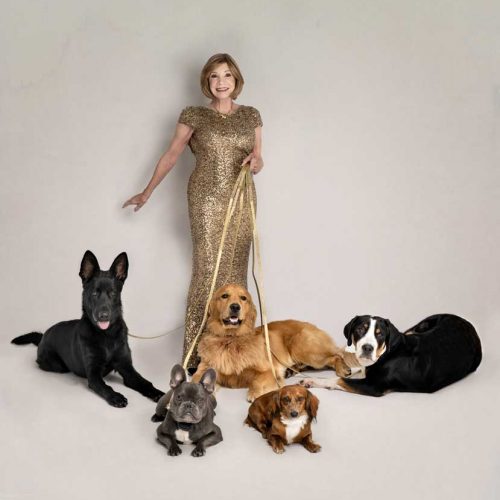Brenda Marks with her dogs